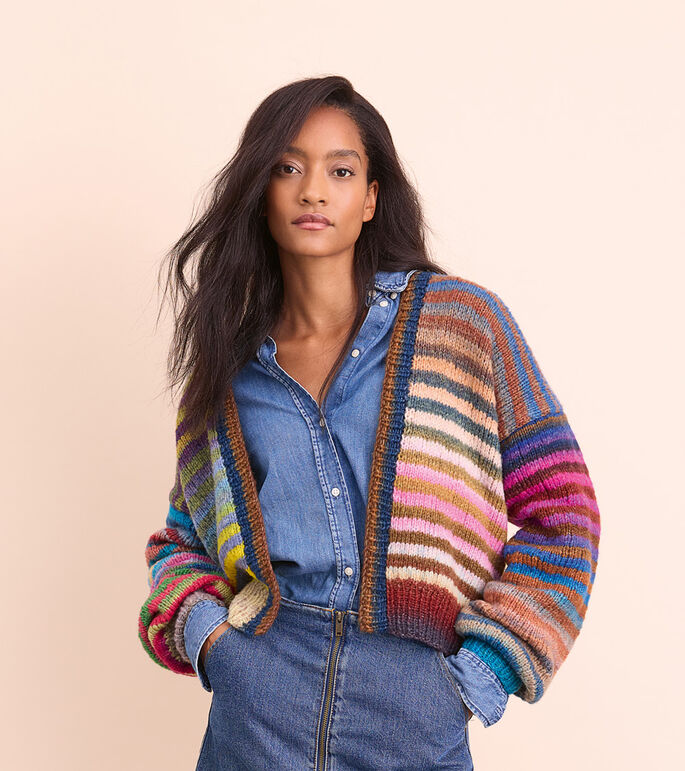 Lana Grossa GESTREEPT VEST Candy