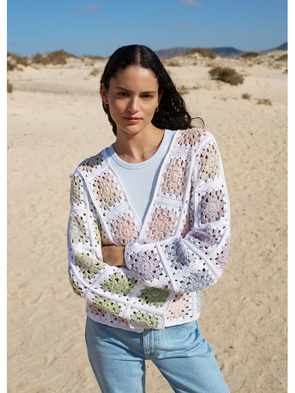 Lana Grossa VEST MET VIERKANTMOTIEVEN Promessa & Cotonella