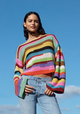 LONGSLEEVE IN STOKJESPATROON Cotone & Elastico van Lana Grossa