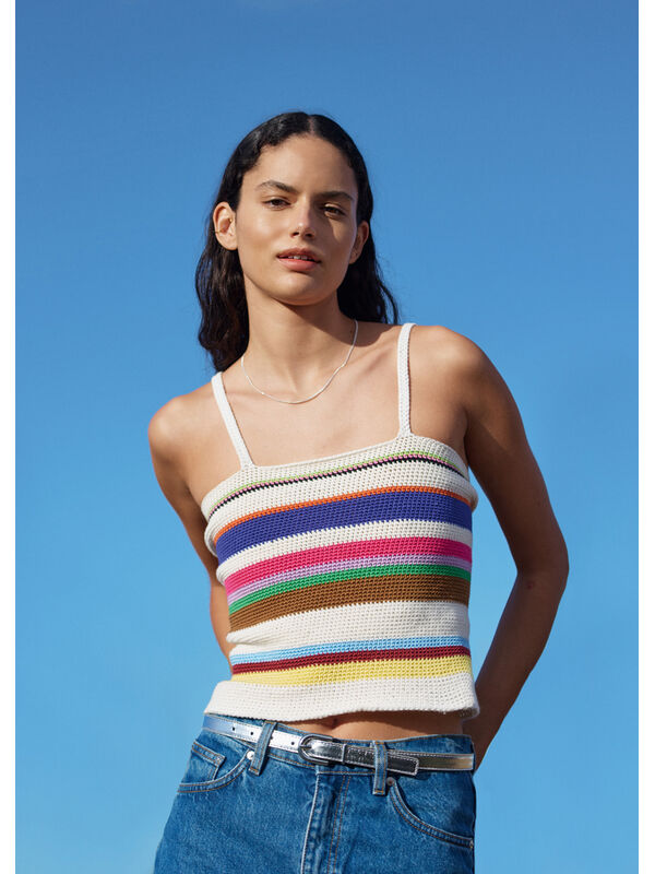 Lana Grossa TOPJE IN VASTENPATROON MET STREPEN Cotone & Elastico