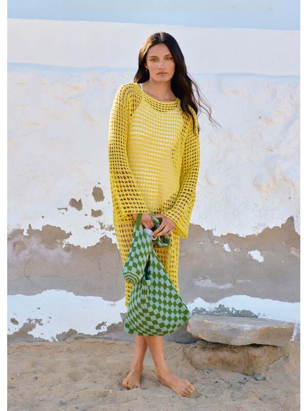Lana Grossa JURK IN ROOSTERPATROON Alta Moda Cotolana