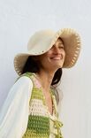 Lana Grossa HOED IN VASTEN MET BREDE RAND Natural Cotton