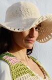 Lana Grossa HOED IN VASTEN MET BREDE RAND Natural Cotton
