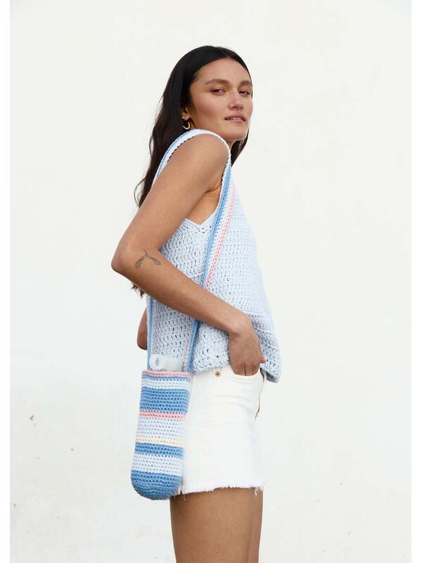Lana Grossa TAS VOOR FLES IN VASTEN MET STREPEN Natural Cotton