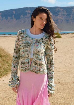 VEST IN ZIGZAGPATROON MET RUCHES Torto van Lana Grossa