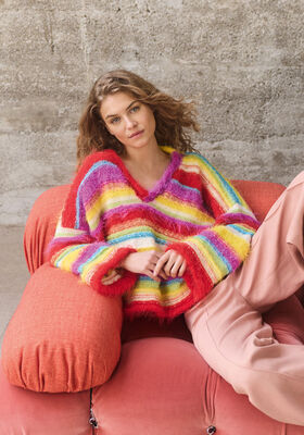 GESTREEPTE TRUI MET V-HALS Basta, Bottoni & Summer Softness van Lana Grossa