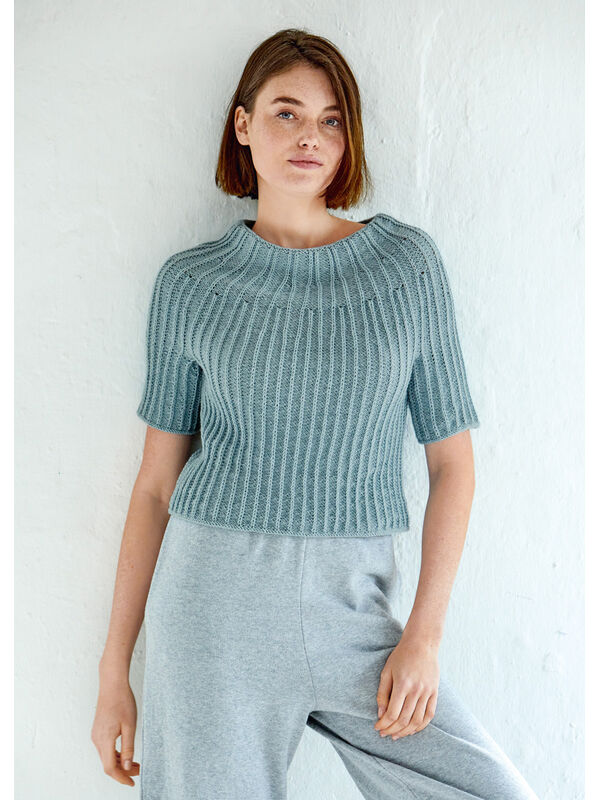 Lana Grossa TRUI MET RONDE PAS EN KORTE MOUW Cool Wool