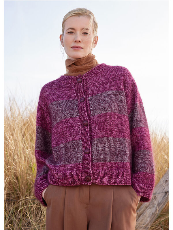 Lana Grossa VEST MET STREPEN Cool Wool Vintage & Silkhair