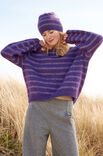 Lana Grossa TOP DOWN GESTREEPTE TRUI Merino Superiore & Silkhair
