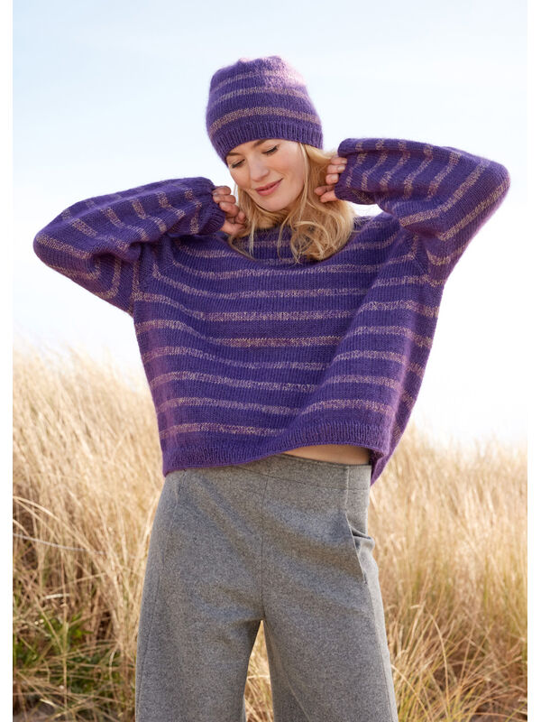Lana Grossa TOP DOWN GESTREEPTE TRUI Merino Superiore & Silkhair