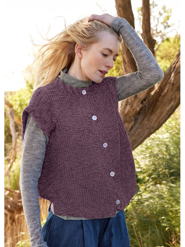 Lana Grossa MOUWLOOS VEST IN HALVE PATENT Cool Wool Vintage