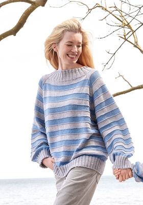 TOP DOWN GESTRPULLOVEREEPTE TRUI Cool Wool Big Mèlange van Lana Grossa