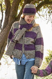 Lana Grossa TOP DOWN VEST MET BREDE STREPEN Vintage Chunky