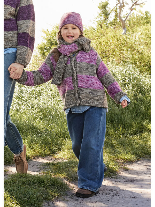 Lana Grossa TOP DOWN KINDERVEST MET STREPEN Vintage Chunky