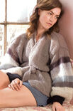 Lana Grossa VEST MET AANGEBREIDE, GESTREEPTE MOUWEN Silkhair