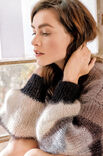 Lana Grossa VEST MET AANGEBREIDE, GESTREEPTE MOUWEN Silkhair
