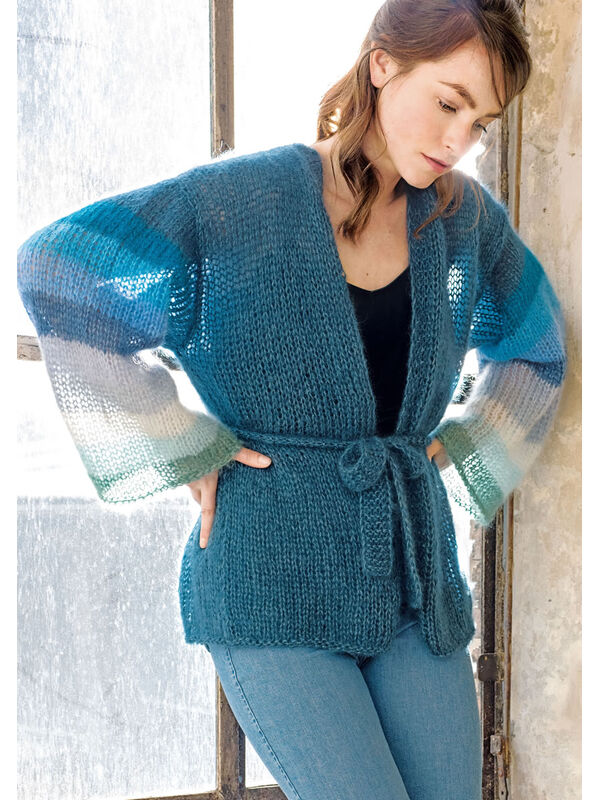 Lana Grossa VEST MET GESTREEPTE MOUWEN Silkhair
