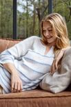 Lana Grossa TRUI IN TRICOTSTEEK MET GERSTEKORREL EN STREPEN Ecopuno & Silkhair