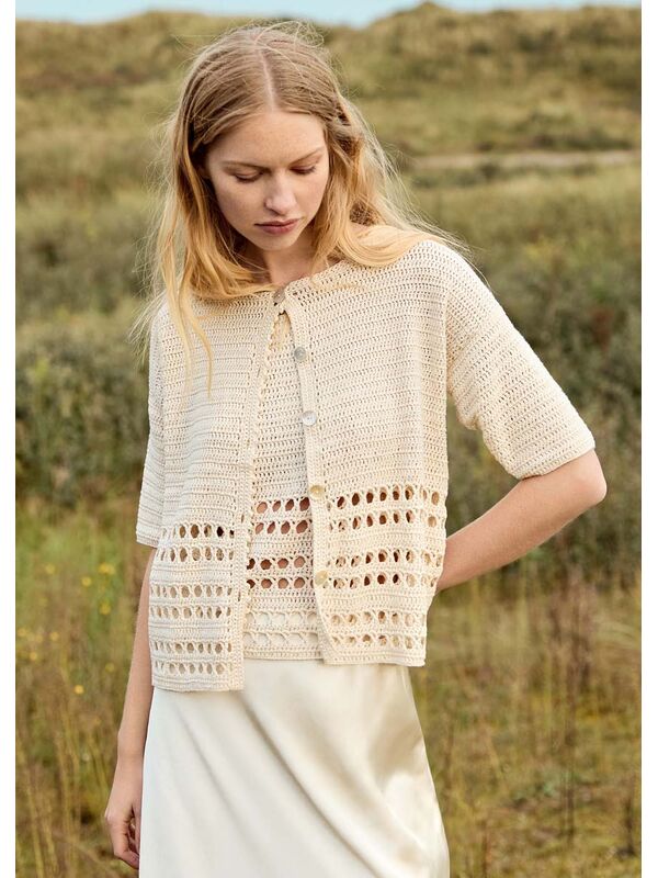Lana Grossa VEST MET GEKRUISTE STOKJES EN STOKJES Summer Cashmere