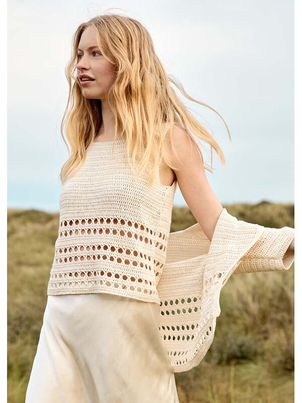 Lana Grossa TOPJE MET GEKRUISTE STOKJES EN STOKJES Summer Cashmere