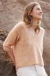Lana Grossa V-TRUI IN TRICOTSTEEK MET DRIEKWARTMOUWEN Summer Cashmere & Silkhair