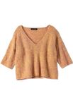 Lana Grossa V-TRUI IN TRICOTSTEEK MET DRIEKWARTMOUWEN Summer Cashmere & Silkhair