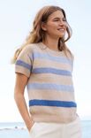 Lana Grossa SHIRT IN TRICOTSTEEK MET GERSTEKORRELSTREPEN Ecopuno