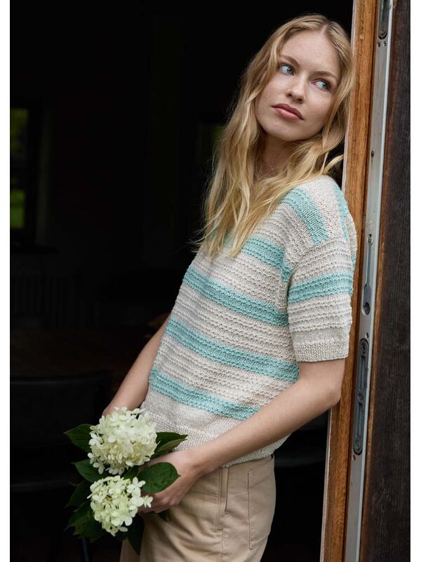 Lana Grossa TRUI IN STRUCTUURPATROON MET STREPEN Summer Cashmere