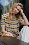 Lana Grossa SHIRT IN AJOURPATROON MET STREPEN Solo Lino
