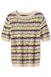 Lana Grossa SHIRT IN AJOURPATROON MET STREPEN Solo Lino