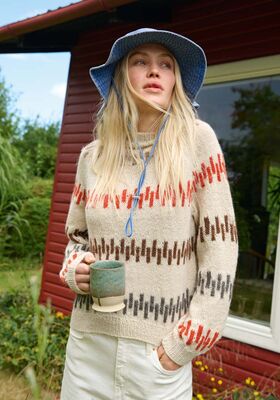 TOP-DOWN RAGLAN Natural Lama Fine van Lana Grossa