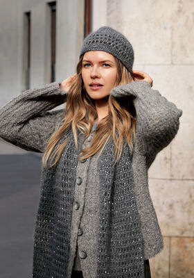 SJAAL IN ROOSTERPATROON Filo di Gio & Glamour van Lana Grossa