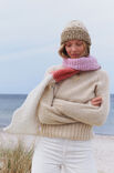 Lana Grossa SJAAL MET KLEURVLAKKEN Natural Alpaca Lungo