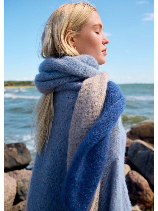 Lana Grossa DIAGONALE SJAAL Natural Superkid Tweed