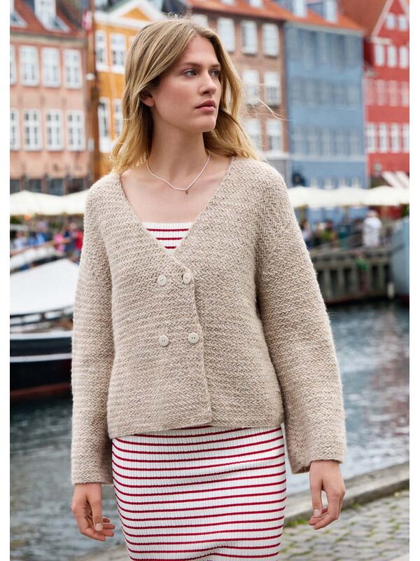 Lana Grossa VEST IN FANTASIEPATROON Natural Alpaca Pelo