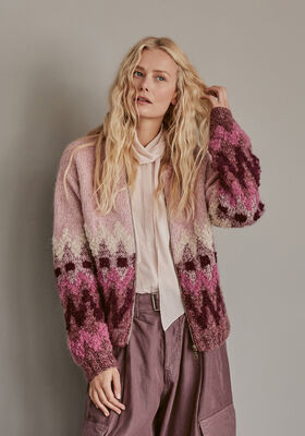 VEST MET JACQUARDPATROON Natural Alpaca Pelo, Silkhair & Orsetto van Lana Grossa