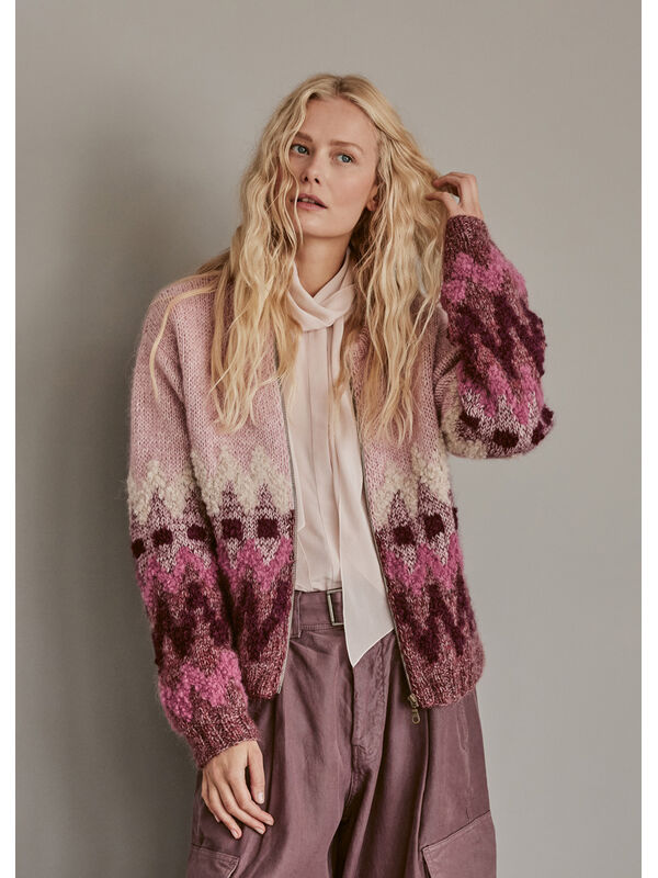 Lana Grossa VEST MET JACQUARDPATROON Natural Alpaca Pelo, Silkhair & Orsetto