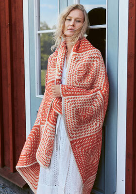 DEKEN IN VIERKANTEN MET VASTEN Natural Alpaca Pelo van Lana Grossa