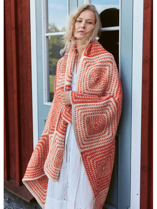 Lana Grossa DEKEN IN VIERKANTEN MET VASTEN Natural Alpaca Pelo