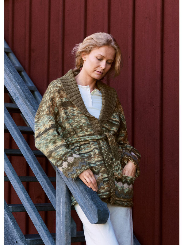Lana Grossa VEST MET SJAALKRAAGR Landlust Naturwolle & Landlust Naturwolle Print