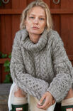 Lana Grossa TRUI MET KABELS EN COL Natural Alpaca Pelo & Natural Superkid Tweed