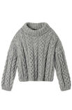 Lana Grossa TRUI MET KABELS EN COL Natural Alpaca Pelo & Natural Superkid Tweed