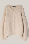 Lana Grossa VEST IN DOBBELSTEENPATROON Natural Alpaca Pelo