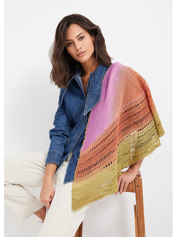Lana Grossa HALFRONDE DOEK Cool Wool Lace Hand-dyed