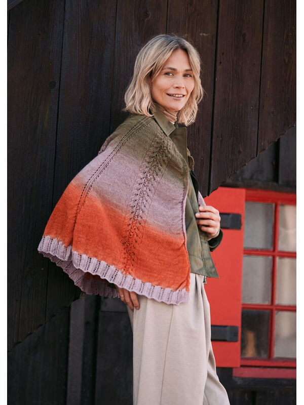 Lana Grossa HALFRONDE DOEK Cool Wool Lace hand-dyed & Cool Wool Lace