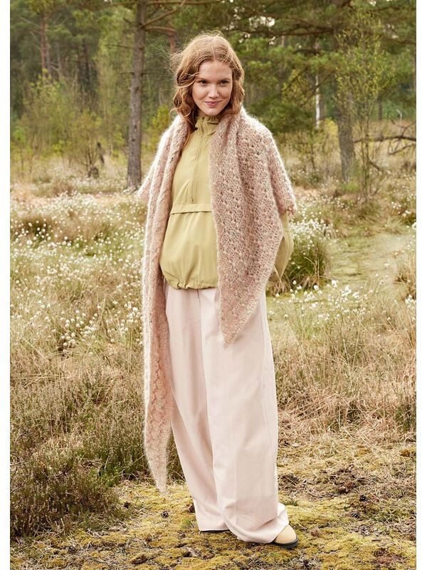 Lana Grossa GEHAAKTE STOLA Natural Superkid Tweed