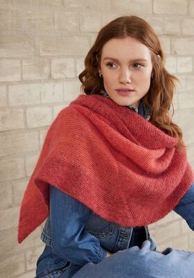 ASYMMETRISCHE STOLA Merino Lace Aquarell & Natural Superkid Tweed van Lana Grossa