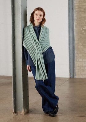STOLA IN BOORDPATROON Ecopuno, Brillino & Natural Superkid Tweed van Lana Grossa