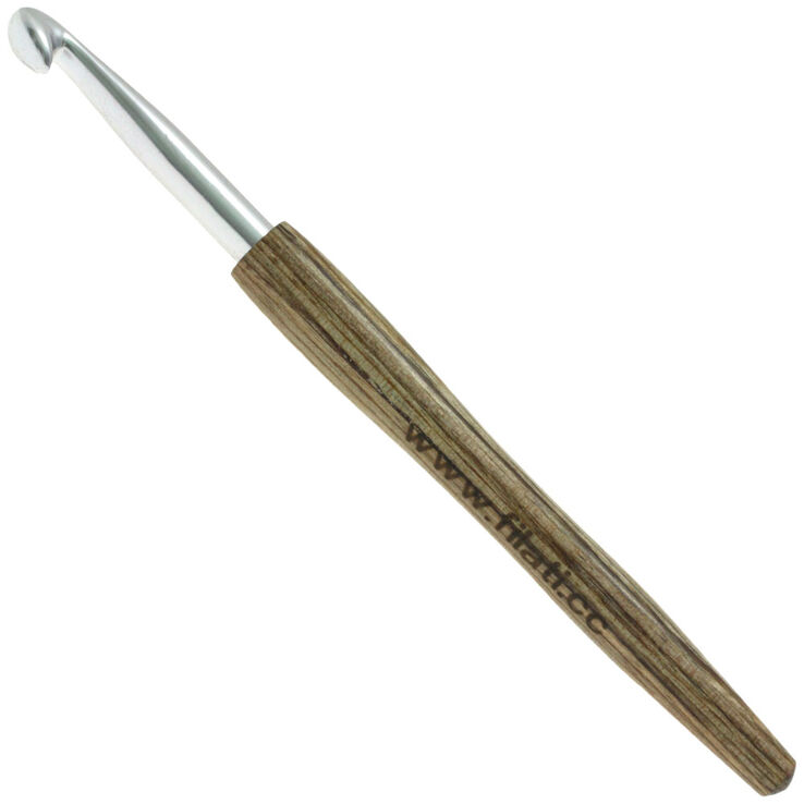 Lana Grossa Haaknaald Aluminium met Houten Greep Designer Hout Signal dikte 7,0