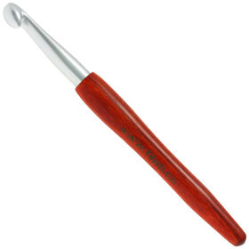 Lana Grossa Haaknaald Aluminium met Houten Greep Designer Hout Signal dikte10,0